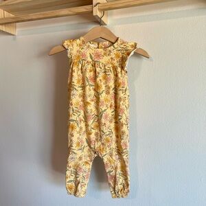 Carter's Yellow and Pink Romper Soft Fabric Elastic Cuffs